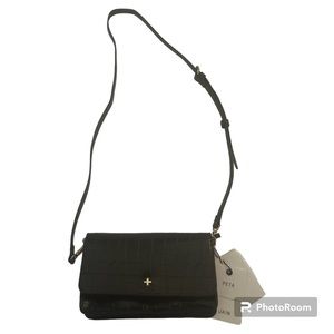 PETA + Jain NWT black croc print crossbody tote purse bag